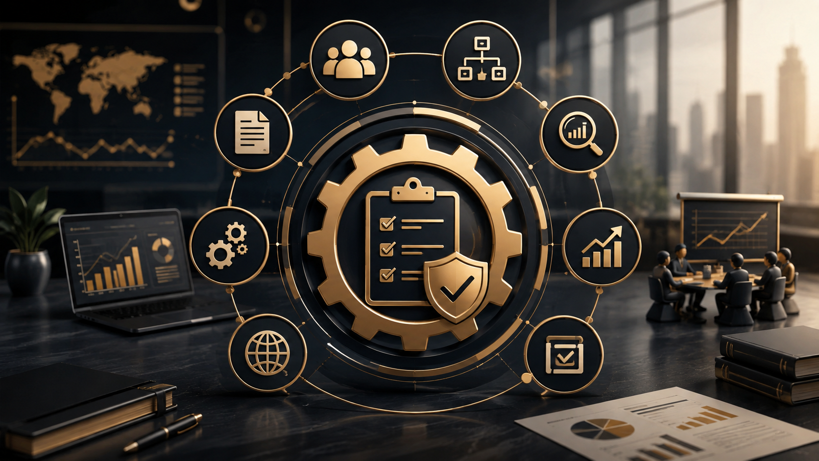 Enterprise SEO governance framework connecting marketing, engineering, content, and business teams